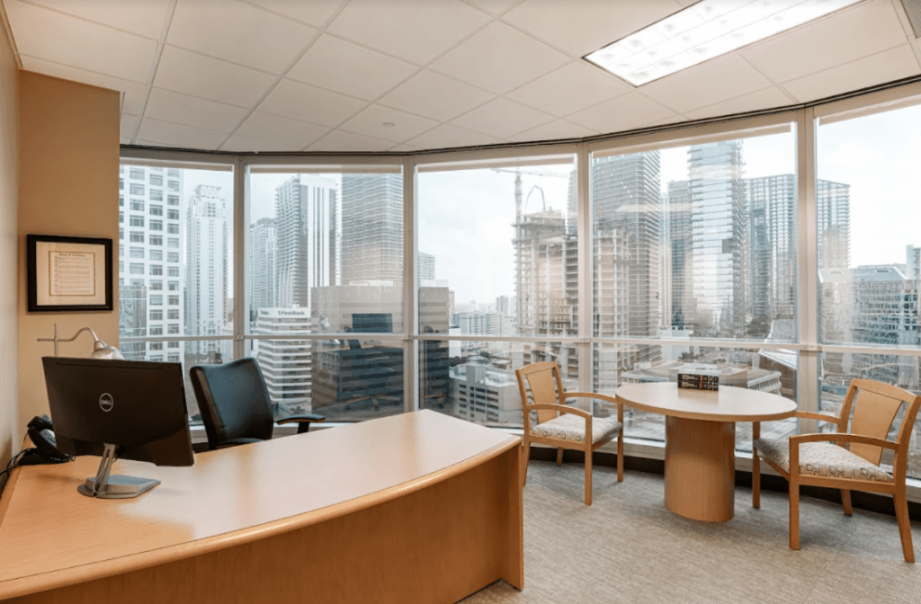Attorney's executive suite at Legal Edge Services in Miami Brickell